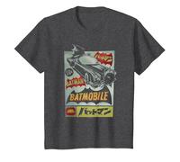 Batman Vintage Batmobile Ad T-Shirt, Youth, Dark Heather Grey, 2T