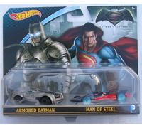 Batman vs Superman Hot Wheels Twin Pack Armored Batman + Man of Steel Diecast