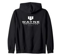 Batman Wayne Logo on Black Zip Hoodie
