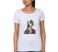 Batman Women's Joker T-Shirt in White | Size: 2XL Batman White 2XL