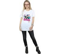 Batman Women's Leap Batgirl Cotton Boyfriend T-Shirt in White | Size: Large Batman White L