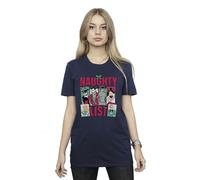 Batman Women's Naughty List Cotton Boyfriend T-Shirt in Navy | Size: Medium Batman Navy M