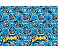 BATMAN WRAPPING PAPER 2 SHEETS 2 TAGS PACK BIRTHDAY SUPERHERO GIFT WRAP (Pack of 2)