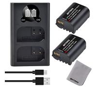 Batmax 2Pcs 2280mah DMW-BLK22 Replacement Battery and LCD Display Battery Charger with Type C port for Panasonic LUMIX DC-S5 DC-SSK DC-G9 DC-GH5 DC-GH5 II DC-GH5S DC-GH6 Camera