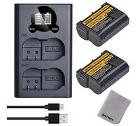 Batmax 2Pcs EN-EL15 EN-EL15A EN EL15B EN-EL15C Battery and Charger with Type c port Compatible with Nikon Z5, Z6, Z7, Z7II, 1 V1, D800, D810, D850, D7500, D7200, D7100, D7000, D610, D600, D500