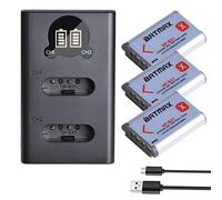Batmax 3Pcs 1860mah NP-BX1 Battery and LCD USB Type C Charger Compatible with Sony DSC-RX100,DSC-RX100 II,DSC-RX100M II,DSC-RX100 III,DSC-RX100 IV,DSC-RX100 V,DSC-RX100 VII, DSC-HX50V, DSC-HX300