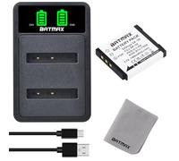 Batmax NP-50 Battery Replacement and USB Battery Charger for NP-50 FinePix F100fd/ F200EXR/ F60fd, KLIC-7004 EasyShare M1033/ V1253/ M1093 PENTAX D-LI68 Optio S12/ S10/ A36