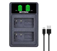 Batmax Rapid DMW-BLC12 LCD Dual USB Battery Charger for Panasonic Lumix DMC-FZ200, DMC-FZ1000, DMC-FZ2000/2500, DMC-G5, DMC-G6, DMC-G7, DMC-GX8, DMC-G85Camera Batteries