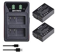 Batmax Replacement 2pcs 1400mAh DMW-BLC12 Battery and LCD USB Charger Compatible with Panasonic DMW-BLC12E, Lumix DMC-FZ200, DMC-FZ1000, DMC-G5, DMC-G6, DMC-G85, DMC-GH2, DMC-GX8