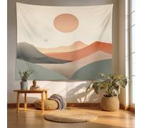 Batmerry Desert Landscape Tapestry, Mountainous Sunset View Wall Art Hanging Decoration Polyester Fiber White Ruffled Around for Dorm Room Bedroom Living Room, 39.1x59.1 inches