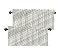 Batmerry Geometric Monochromatic Scheme Thermal Insulated Valances For Windows,Abstract Linear Arrangement Kitchen Curtains And Valances Set Blackout Short Valance For Bathroom, 2 Pack 52X18 Inches