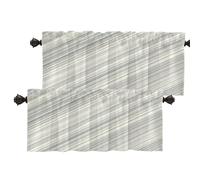 Batmerry Geometric Monochromatic Scheme Thermal Insulated Valances For Windows,Abstract Linear Arrangement Kitchen Curtains And Valances Set Blackout Short Valance For Bathroom, 2 Pack 52X16 Inches