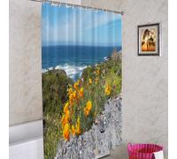 Batmerry Ocean California Decorative Shower Curtain, 72x72 inches
