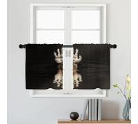 Batmerry Rippled Emerging Tier Curtains, Hand In Rippled Water Cafe Curtain Short Kitchen Drapes Small Valance For Bathroom, 2 Pack 26X24 Inches