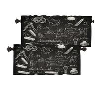 Batmerry Science Experiments Laboratory Equipment Thermal Insulated Valances For Windows,Chemical Symbols Physics Concepts Kitchen Curtains Blackout Short Valance For Bathroom, 2 Pack 52X16 Inches