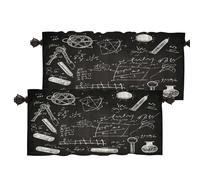 Batmerry Science Experiments Laboratory Equipment Thermal Insulated Valances For Windows,Chemical Symbols Physics Concepts Kitchen Curtains Blackout Short Valance For Bathroom, 2 Pack 52X18 Inches