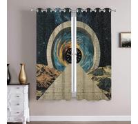 Batmerry Space Time Stargate Clock Tunnel Bedroom Blackout Curtains, Time Tunnel Space Journey Grommet Long Drapes Thermal Insulated Curtains, Set of 2 Panels, 52x63 inches