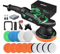 BATOCA Dual Action Car Polisher Buffer Sander 1100W DA Polishing Machine | Orbital 5inch Polishing Pad Kit for Car Floor Detailing Polish Buffing 15mm Orbit Variable 6 Speed 2500-5500RPM D&Side Handle