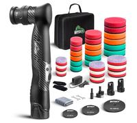 BATOCA S5 Cordless Mini Car Polisher Buffer Sander Dual Action Rotary Small Polishing Machine for Car Detailing Polish 1/2/3inch Polishing Pads Kit with 2X 12V Battery Varaible 6 Speeds 2000-5500RPM
