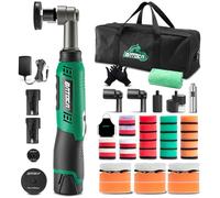 BATOCA S6 Cordless Car Polisher Buffer Sander Dual Action & Rotary Mini 12V Polishing Machine 1inch/3inch Detailing Polishing Pad Kit 6 Variable Speed 1000-5000RPM 2 2.0Ah Battery for Car Polish Clean