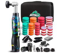 BATOCA S6 Cordless Mini Car Polisher Buffer Sander Dual Action Rotary Polishing Machine Orbital DA For Car Detailing Polish with 2x 2.0Ah Battery 6 Speeds 1000-5000RPM 1 Inch 2 Inch Polishing Pads Kit