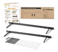 BATODA - 24" Heavy Duty Floating Shelf Bracket - Solid Steel Blind Shelf Supports - Hidden Brackets for Floating Wood Shelves - Screws and Wall Plugs Included (24 Inch Length)