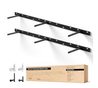 BATODA 34" Heavy Duty Floating Shelf Bracket (2 pcs)-Solid Steel Blind Shelf Supports - Hidden Brackets for Floating Wood Shelves - Blind Shelf Support - Shelving Mounting Hardware Included (Pack 2)
