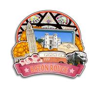 Baton Rouge Louisiana USA America Fridge Magnet Wooden Collection 3D Wood Handmade Travel City Souvenirs Refrigerator Magnet Home Decoration Gift -949