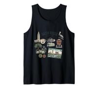 Baton Rouge Red Stick Louisiana City Landmarks Pelican Tank Top