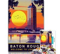 Baton Rouge Waterfront 1000 Pieces Jigsaw Puzzle For Adults Teens,Decompressing Intellectual Educational Toy Birthday Present,Gifts,Wall Art 38x26cm