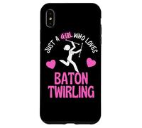 Baton Twirling Girl Retro Twirler Athlete Just A Girl Case for iPhone XS Max