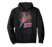 Baton Twirling Spiral Design - Throw The Baton Pullover Hoodie