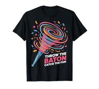 Baton Twirling Spiral Design - Throw The Baton T-Shirt