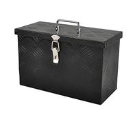 BATONECO 16 Inch Aluminum Tool Box, Truck Bed Storage Underbody Tool Organizer with Top Handle,Lock and 2 Keys for Truck,Trailer,Pickup,RV,16"X7.5"X10",Black