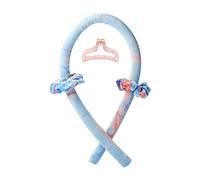 BATOUDE Heatless Curling Rod Headband No Heat Silk Ribbon Curler DIY Hair Roller Curls with Hair Claw Clip Lazy Natural Soft Wave DIY Hair Rollers Styling Tool for Sleep in Overnight (Blue)