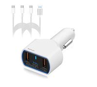 BatPower CPD2 High Power Delivery 120W USB-C Laptop Car Charger Compatible with New MacBook Pro Air USB C laptop HP Dell Razer Surface vehicle charger DC 12v-24v auto power supply with dual USB QC3.0