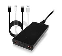 BatPower P120B High Power Delivery Slim 120W USB-C Laptop Charger Compatible with HP Dell Razer Lenovo Surface Book 3 2 Pro X Laptop PD USB C power supply notebook tablet Type C adapter Dual USB QC3.0