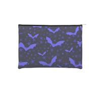 Bats_and_Starry_Sky_Seamless_Pattern Portable Dupont Paper Toiletry Bag â€“ Lightweight Multi-Purpose Pencil & Cosmetic Bag with Full-Print Design for Travel, School & Daily Use