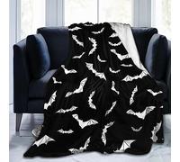 Bats Halloween Goth Fleece Flannel Blanket Throw Warm Lightweight Blankets for Home Office All Season (Bats Halloween Goth, 80X60)
