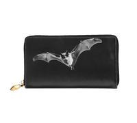 Bats In The Sky Pattern, Women'S Wallet, Long Clutch Wallet, Credit Card Holder Wallet, Travel Coin Purse, Black, One Size