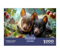Bats Jigsaw Puzzles Puzzles for Adults Kids. 1000 Piece Fruit Tree Whimsical Challenge Toy Home Decoration for Adults& Kids Age 14 Years Up 52x38cm/1000pcs