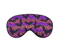Bats Purple Neon Leopard Sleep Mask for Women Men Soft Eye Masks Adjustable Blindfold Sleeping Shade Cover 8 X 4 Inch