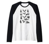 Bats Vintage Illustration Witchy Goth Art Raglan Baseball Tee