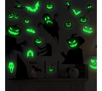 Bats Wall Decor, Glow in The Dark Bat Ghost Decor Decoration Stickers for Halloween Home Decor, Bat Ghost Stickers Room Decor for Room Décor - Birthday Halloween for Boys Girls Toddlers