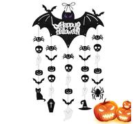 Bats Wall Decor - Halloween Wall Decorations | Bat Stickers | 3D Bat Stickers for Haunted House Home Decor Holiday Party Supplies for Farmhouse Fireplaces Porches Yard Living Room