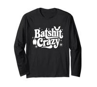 Batshit Crazy Spooky Season Halloween Retro Bats Lover Gift Long Sleeve T-Shirt