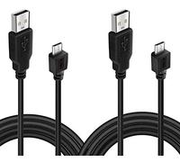 TEKMATTER 2 Pack PS4 Controller Charging Cable, 10ft Black, Gaming Controller Charging Cables