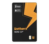 BATTARIX Power Card - Portable Charger Power Bank, Fast Charging, External Battery for Emergency Survival Everyday Carry Lightning & USB C for Android+iPhone (Single Use, Pre-Charged)