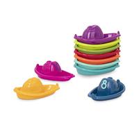 Battat - 10 Stackin' Bath Boats - Numbered & Stackable Bathtime - Floating Toys For The Bath, Pool, Beach - Educational Toys - 6+ Months