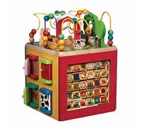 Battat - Wooden Activity Cube - Farm Animals Theme Developmental Montessori Learning for Toddlers, Kids 1 year +